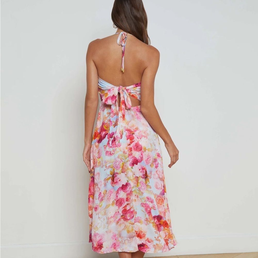 L'AGENCE Cheri Cover-Up Dress MULTI SOFT CLOUD FLORAL - Picture 2 of 4